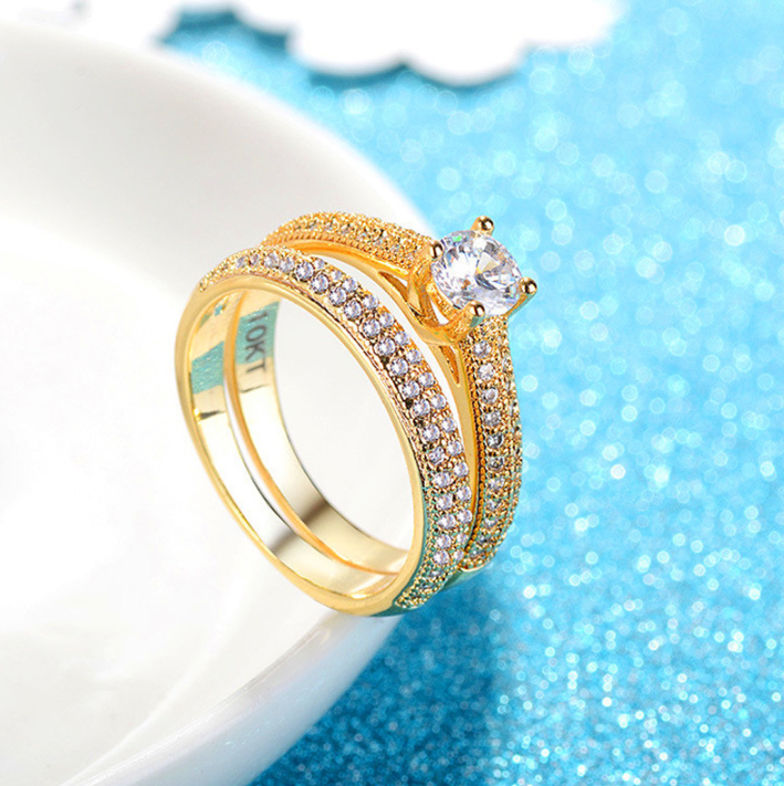 Diamond Micro-set Ring, Gold Engagement Ring, Rose Gold Ring - available at Sparq Mart