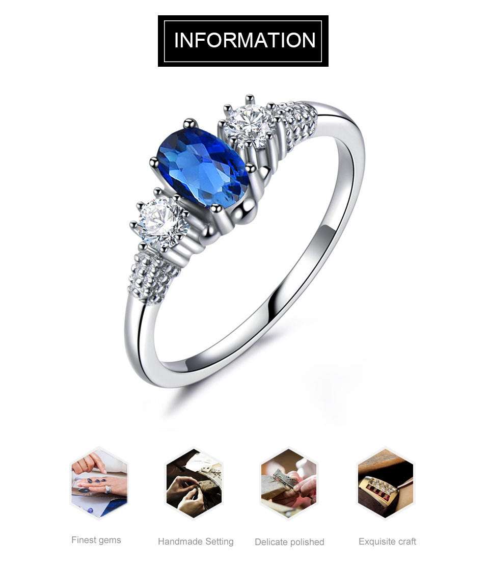 Exquisite Jewelry, Royal Blue Gemstone Ring, Sterling Silver Halo Jewelry - available at Sparq Mart