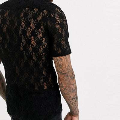 Fashion Lace T-Shirt, Men's Transparent Shirt, Nightclub Shirt Top - available at Sparq Mart