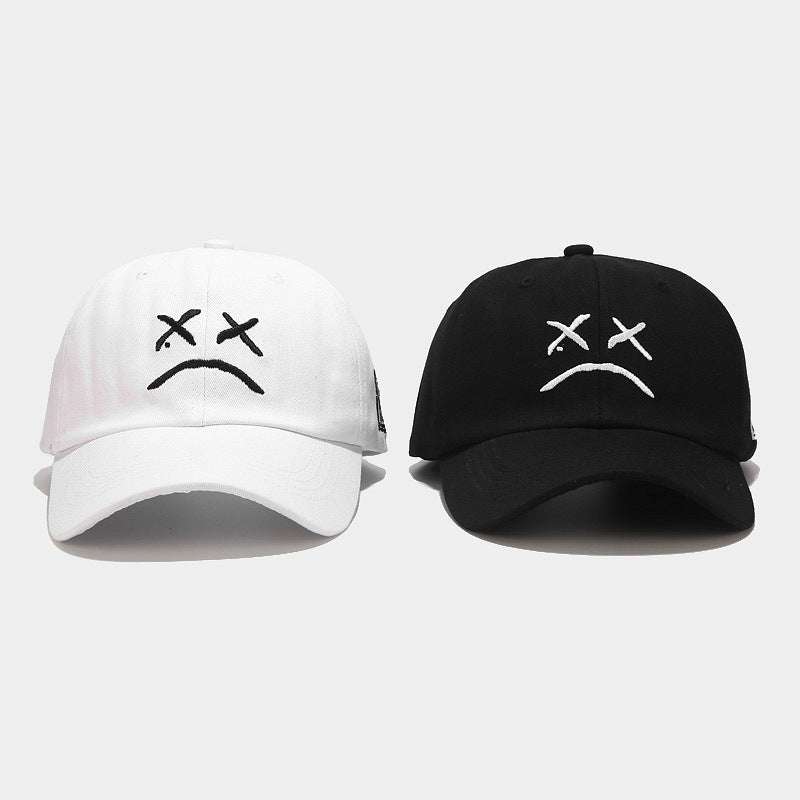 Crying Face embroidery, Fashionable baseball hats, Sun protection - available at Sparq Mart