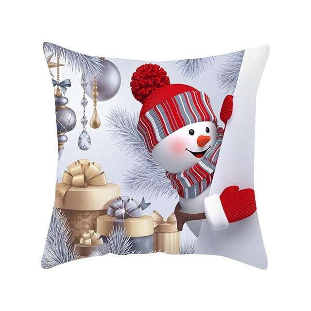 festive cushion covers, santa peach pillow, snowman pillow case - available at Sparq Mart