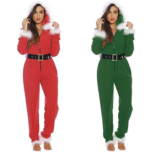 Casual Christmas Attire, High Waist Jumpsuit, Polyester Fiber Jumpsuit - available at Sparq Mart