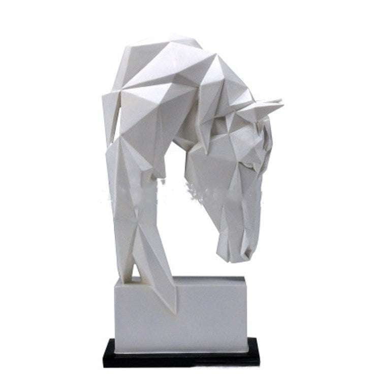 Geometric Horse Statue, Horse Head Decor, Living Room Ornaments - available at Sparq Mart