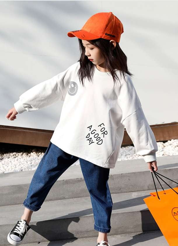 Girls Cotton Sweater, Kids Sweater Spring, Korean Style Sweater - available at Sparq Mart