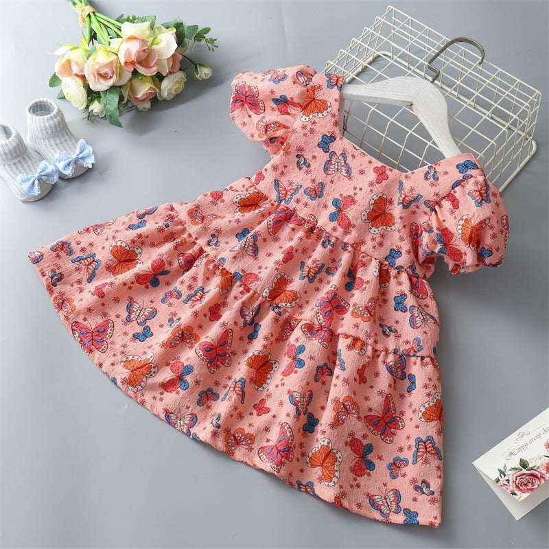 Childrens Dress Fashion, Floral Bowknot Skirt, Girls Princess Dress - available at Sparq Mart