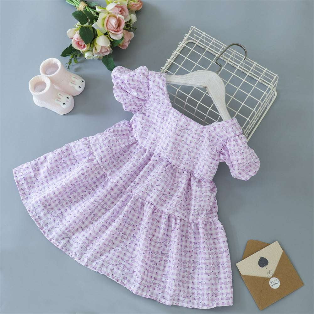 Childrens Dress Fashion, Floral Bowknot Skirt, Girls Princess Dress - available at Sparq Mart