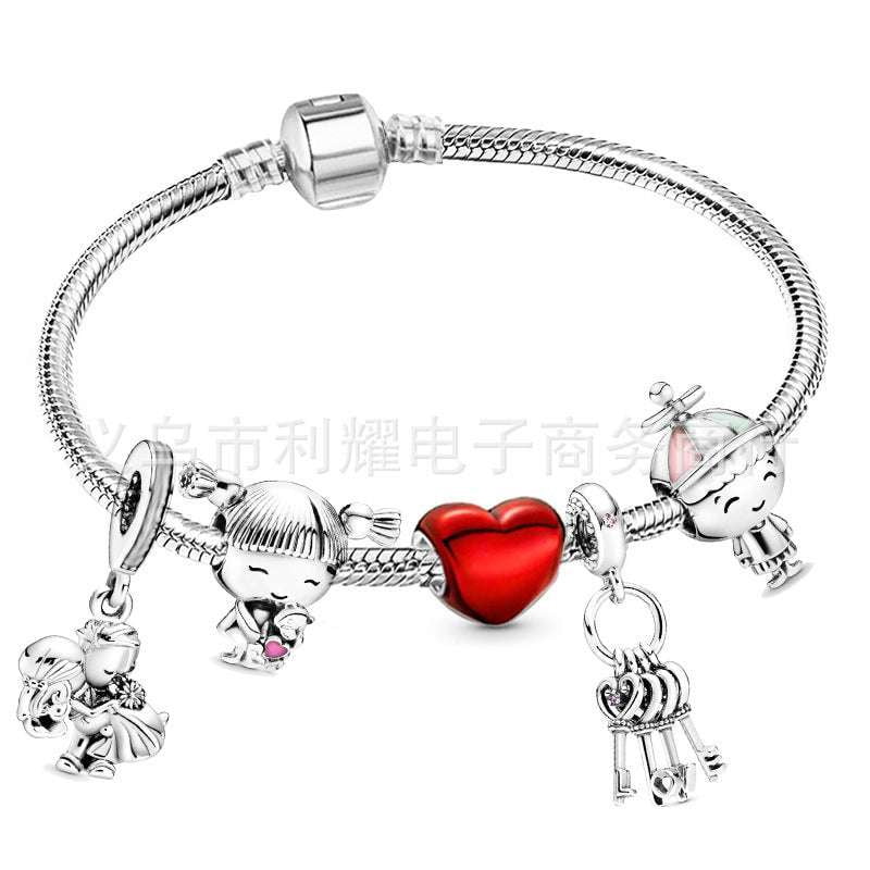 Creative Red Love, Gold Heart Bracelet, Stylish Love Bracelet - available at Sparq Mart