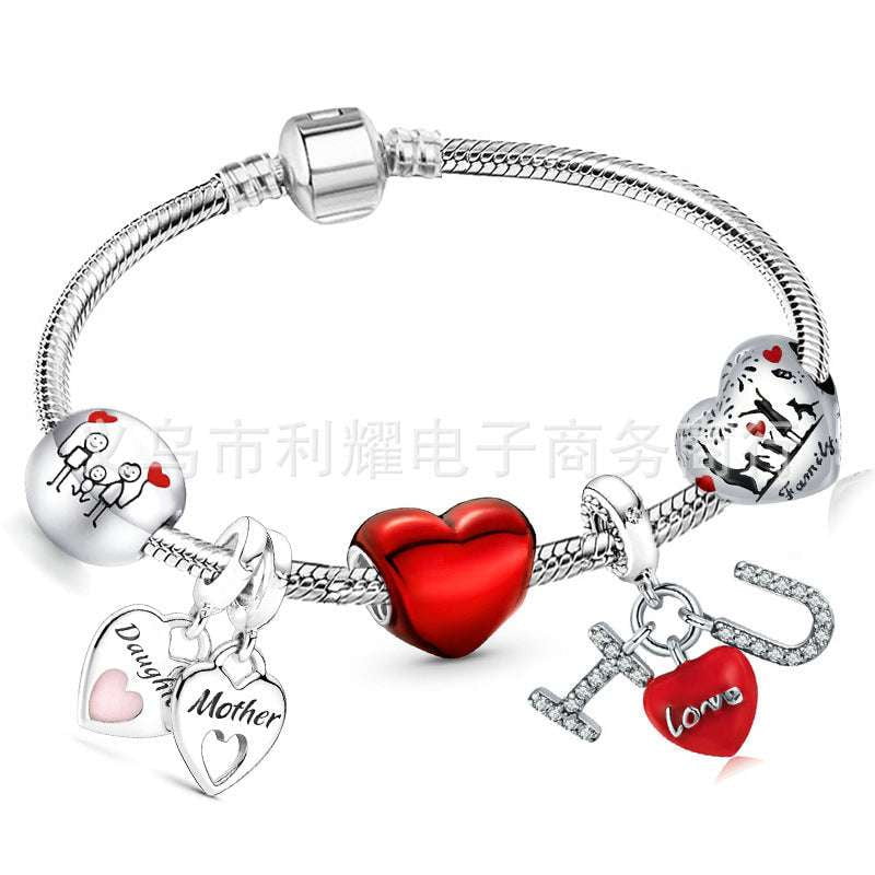 Creative Red Love, Gold Heart Bracelet, Stylish Love Bracelet - available at Sparq Mart