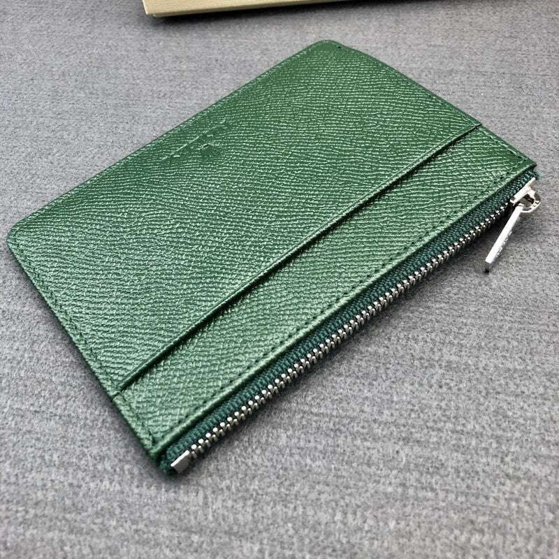 cowhide card holder, green coin purse, leather coin case - available at Sparq Mart