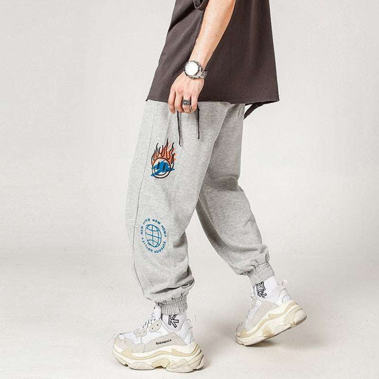 Elastic waist pants, Grey drawstring leggings, Street style trousers - available at Sparq Mart