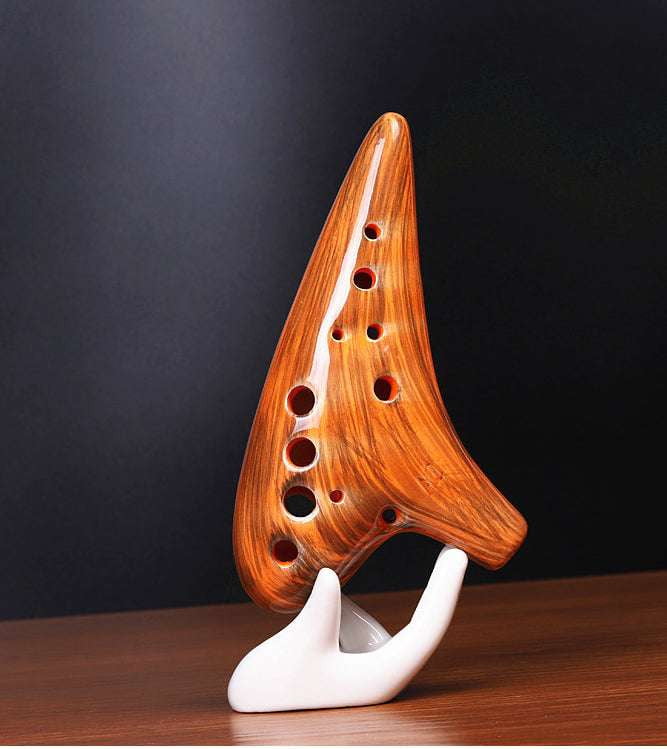 Ceramic Ocarina Instrument, Handcrafted Flute Collector, Musical Pottery Decor - available at Sparq Mart