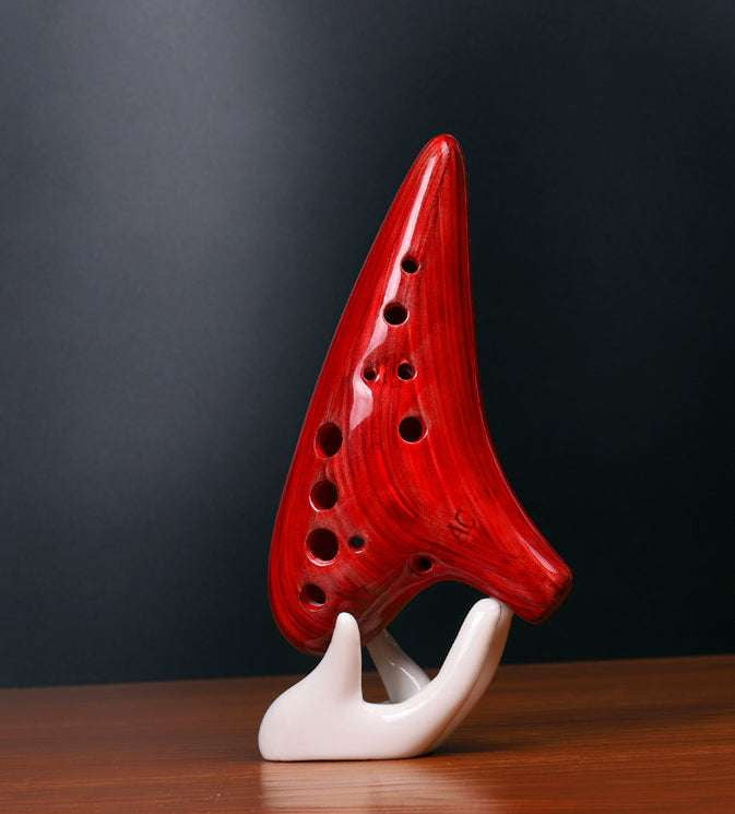 Ceramic Ocarina Instrument, Handcrafted Flute Collector, Musical Pottery Decor - available at Sparq Mart