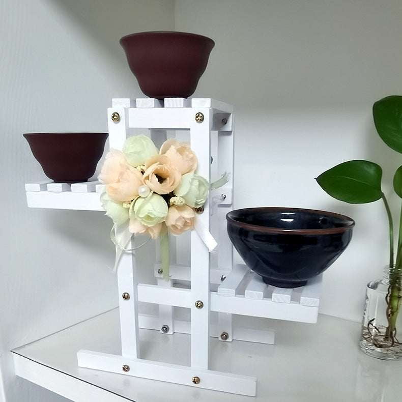 Decorative Flower Stand, Handmade Plant Shelf, Pastoral Style Display - available at Sparq Mart