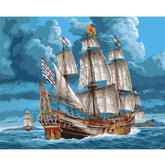 Canvas Boat Painting, Custom Digital Art, Hand-Painted Landscape - available at Sparq Mart