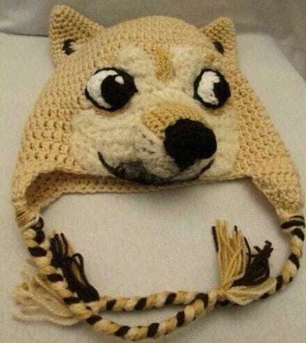 2XL doge cap, handmade dog hat, knitted pet beanie - available at Sparq Mart