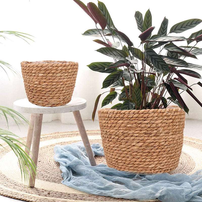 Handwoven storage baskets, plant pot decor, unique interior decor - available at Sparq Mart