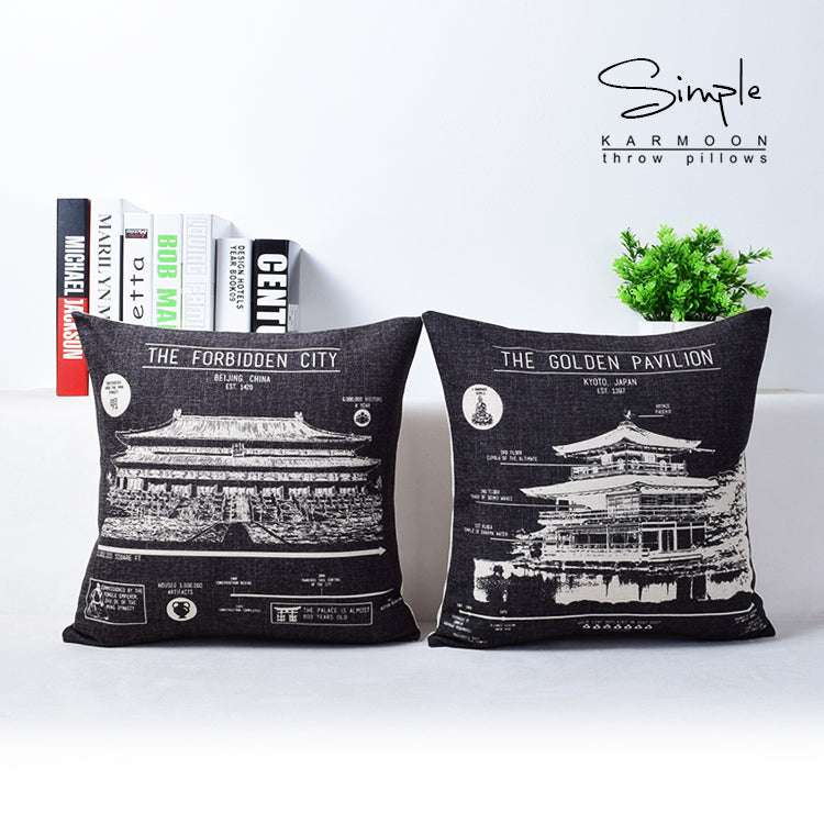 43x43cm Size, Cotton Linen Cushion, Simple Style Pillowcase - available at Sparq Mart