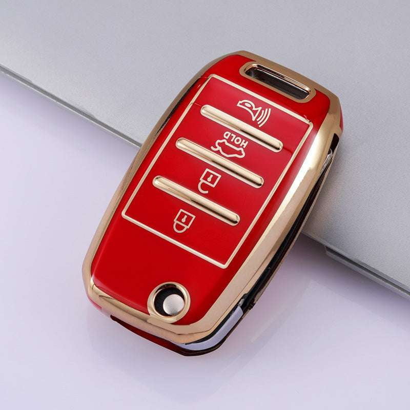 Car Key Case, Golden Edge, Protective Cover - available at Sparq Mart