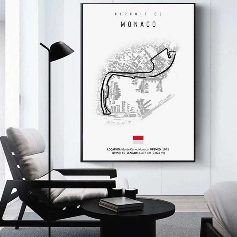 Formula One artwork, Formula One wall art, racing track canvas - available at Sparq Mart