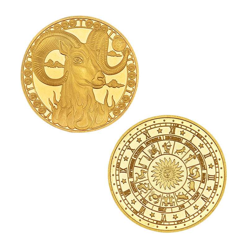 Commemorative Coin, Gold Constellation Coin, Metal Crafts - available at Sparq Mart