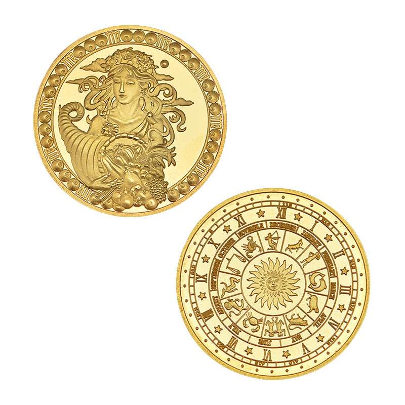 Commemorative Coin, Gold Constellation Coin, Metal Crafts - available at Sparq Mart