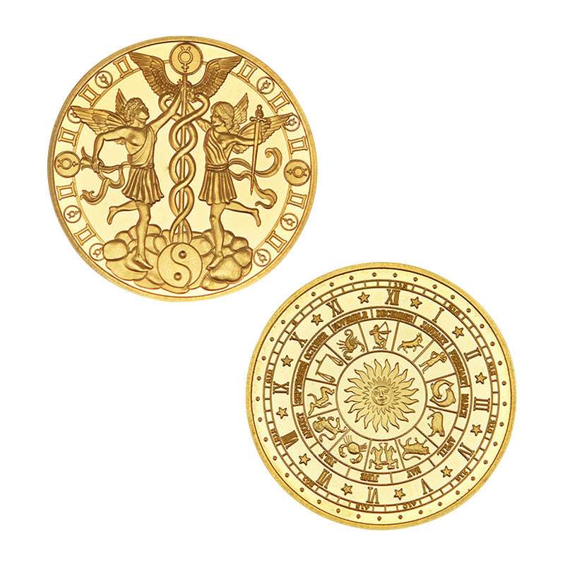 Commemorative Coin, Gold Constellation Coin, Metal Crafts - available at Sparq Mart