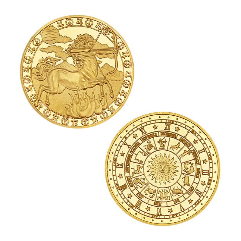 Commemorative Coin, Gold Constellation Coin, Metal Crafts - available at Sparq Mart