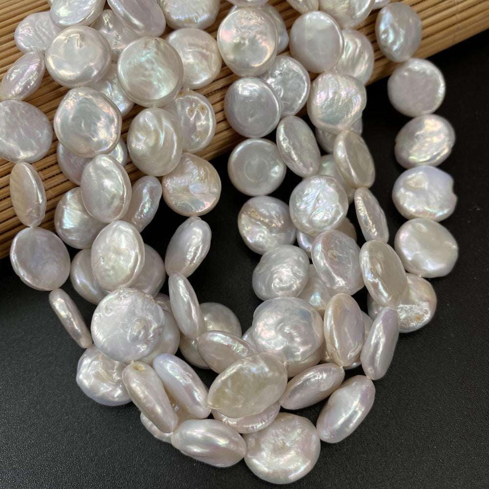 Button Shape Pearl, Freshwater Pearl Beads, Natural Pearl Beads - available at Sparq Mart