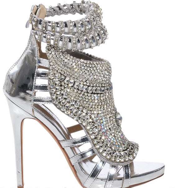 fashionable women, high-quality, Rhinestone stiletto sandals - available at Sparq Mart