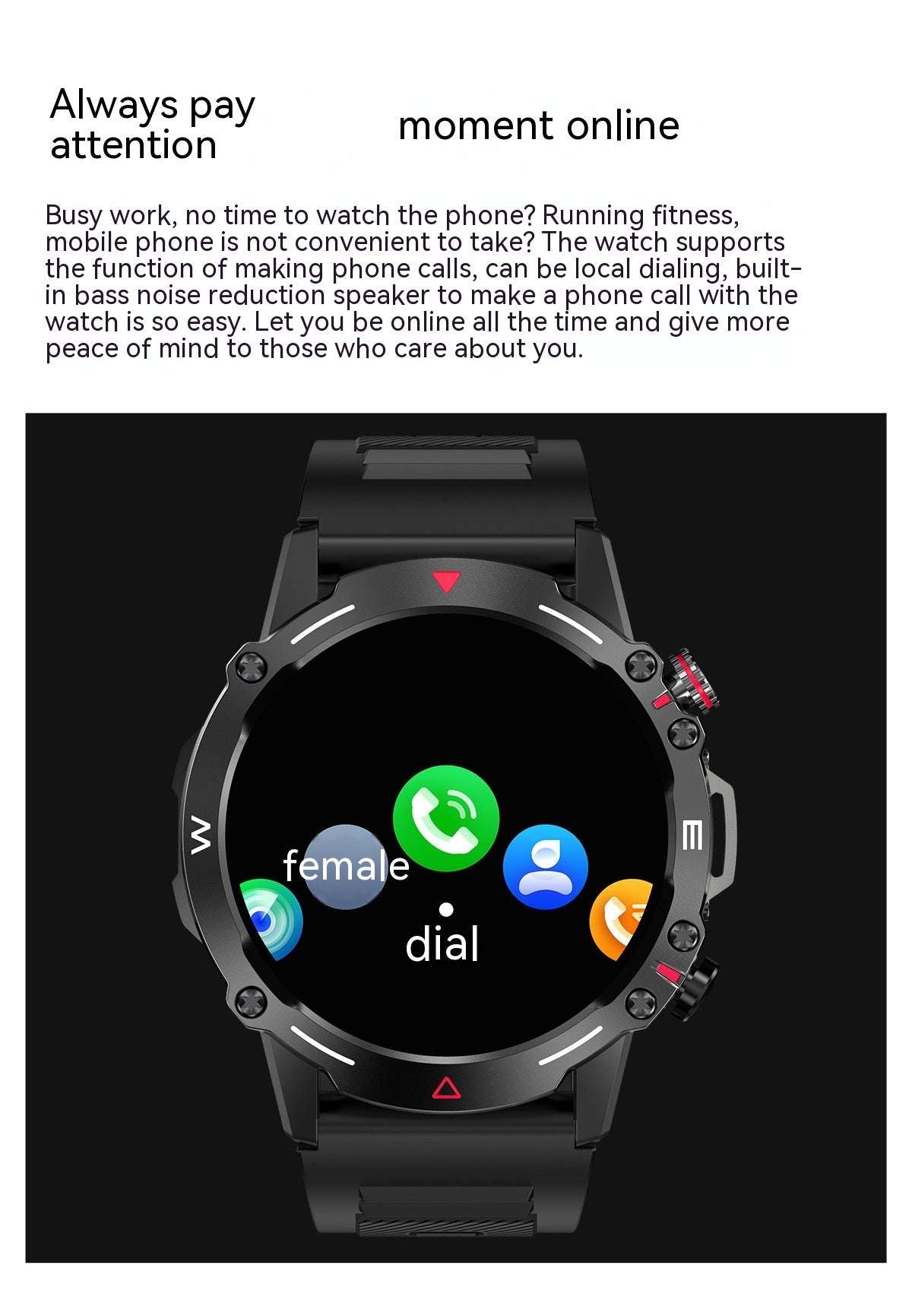 Bluetooth Calling Watch, Custom Dial Watch, HK87 Smart Watch - available at Sparq Mart