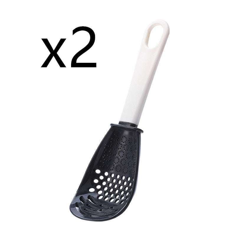 crushing draining spoon, kitchen grinding tool, multifunctional colander spoon - available at Sparq Mart