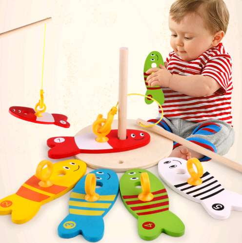 Child Development Toy, Creative Learning Games, Wooden Fishing Toys - available at Sparq Mart