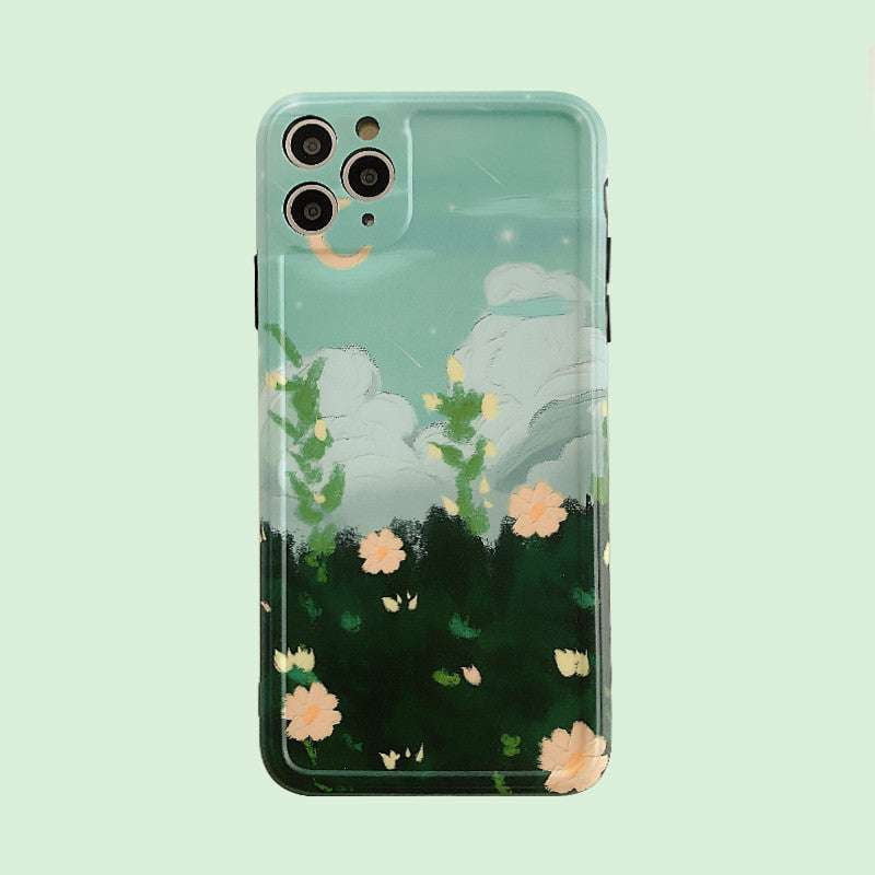 iPhone Floral Case, Protective iPhone Sleeve, Silicone Painting Cover - available at Sparq Mart