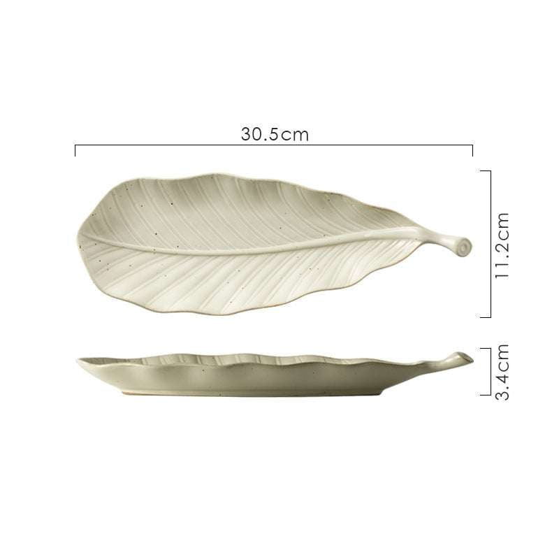 Ceramic Sushi Plate, Leaf Design Plate, Retro Sushi Dish - available at Sparq Mart