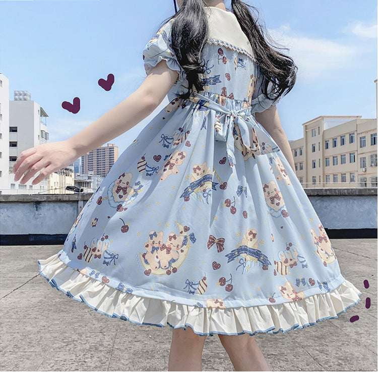 Kawaii Blue Dress, Lolita Fashion Dress, Moon Island Apparel - available at Sparq Mart