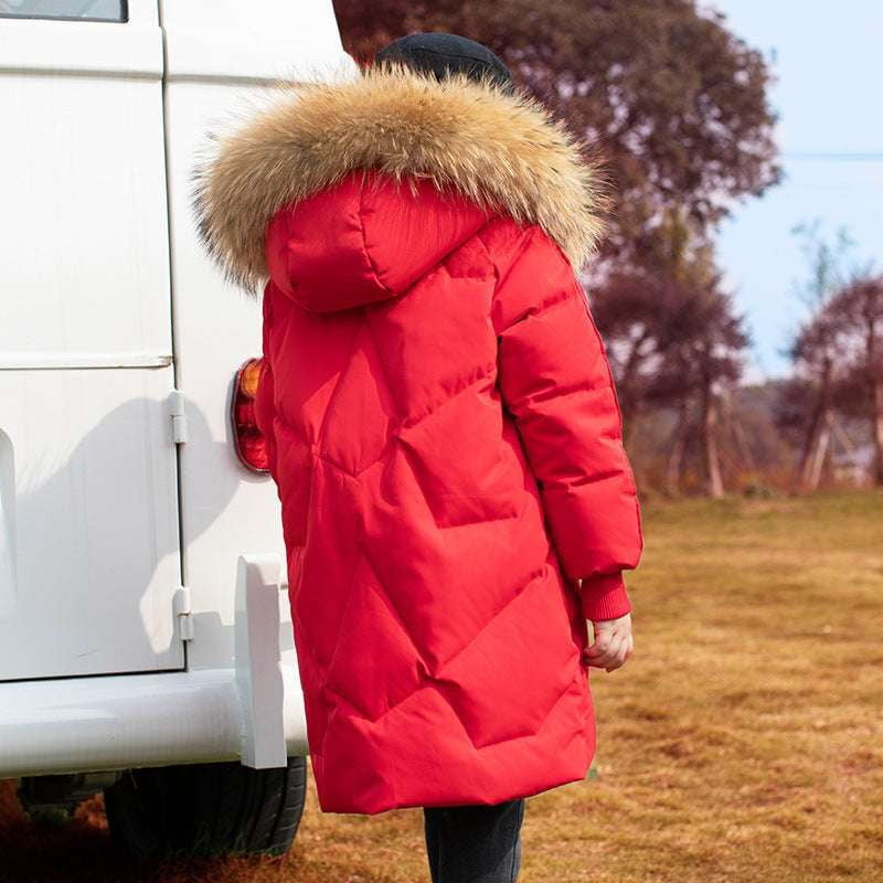 Fashionable Winter Clothes, Kids' Down Coat, Mid-length Jacket - available at Sparq Mart