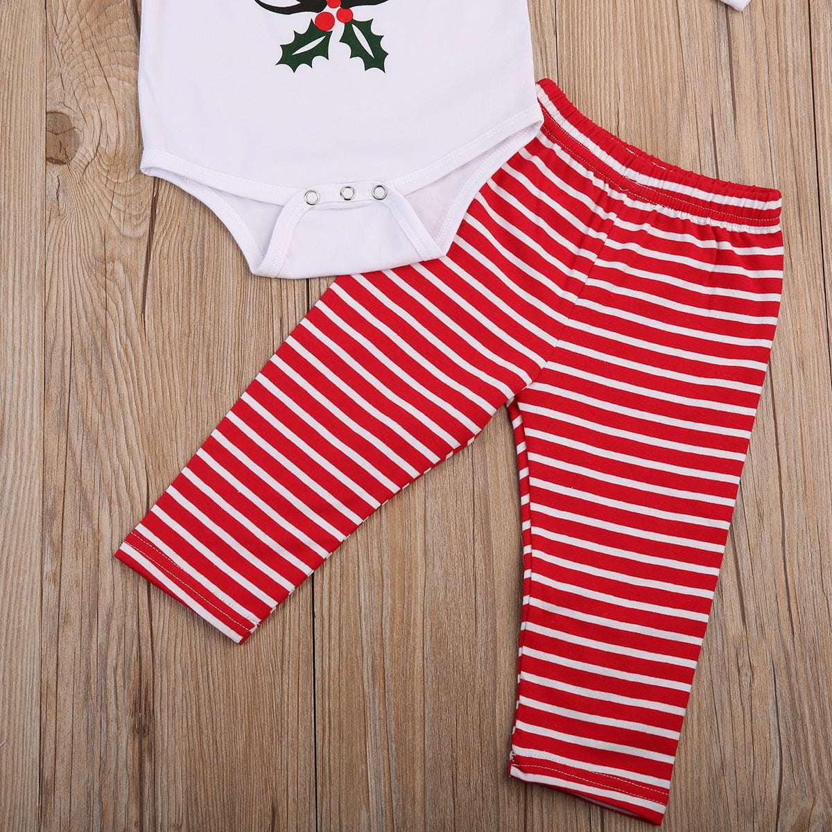 Deer Head Top Set, Festive Kids Outfit, Toddler Striped Trousers - available at Sparq Mart