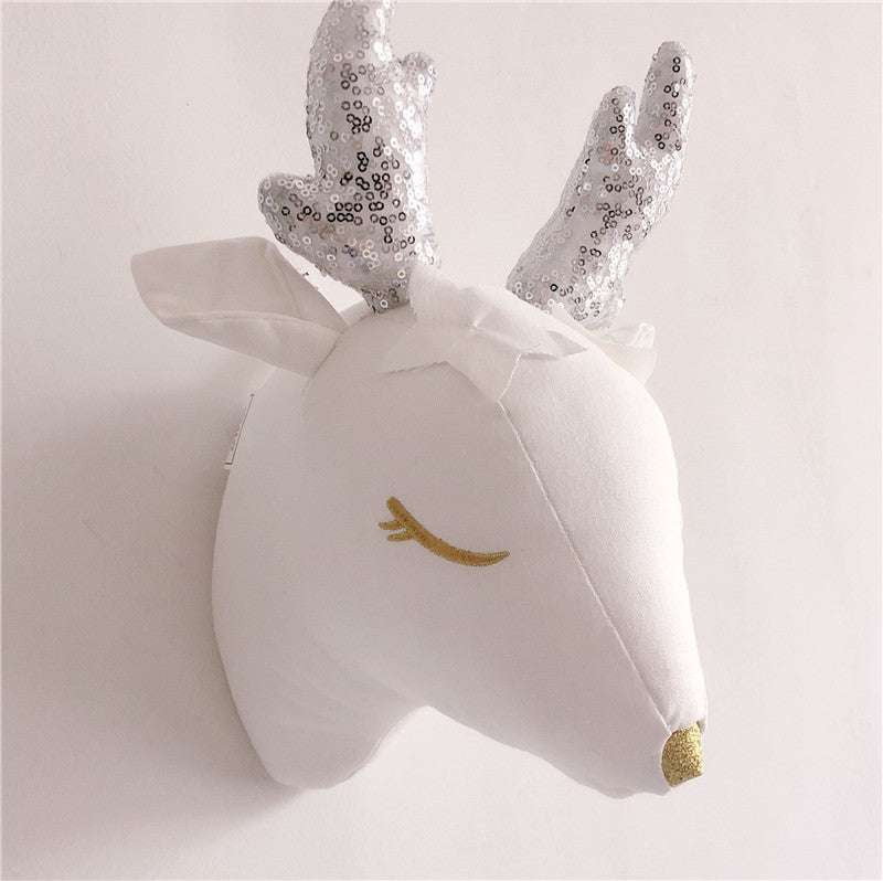 Decorative Animal Wall Head, Kids Room Wall Decor, Plush Animal Head Mount - available at Sparq Mart