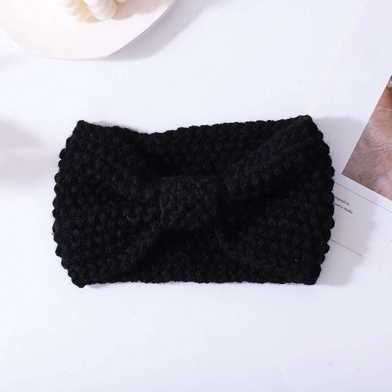 Cozy Knit Headwear, Fashionable Wool Accessory, Wool Bowknot Headband - available at Sparq Mart