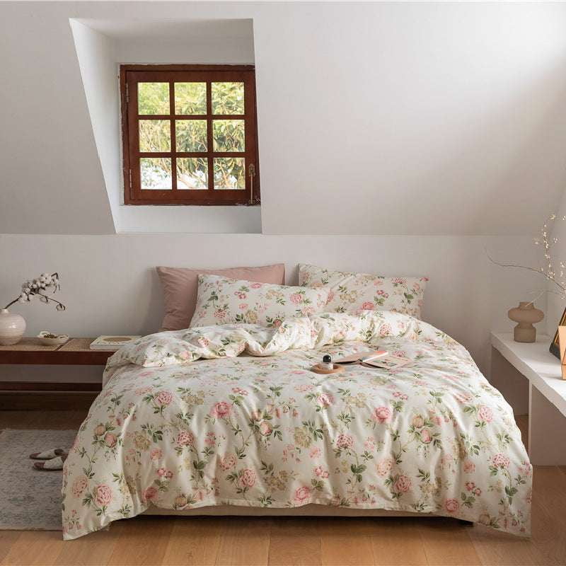 Korean Cotton Bedset, Luxury Bedding Collection, Retro Floral Bedding - available at Sparq Mart