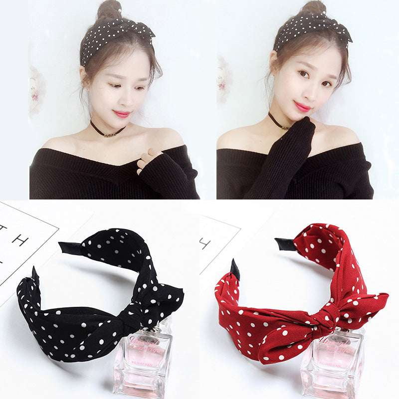 Chic Hair Hoops, Dotted Headband Women, Korean Hair Accessories - available at Sparq Mart