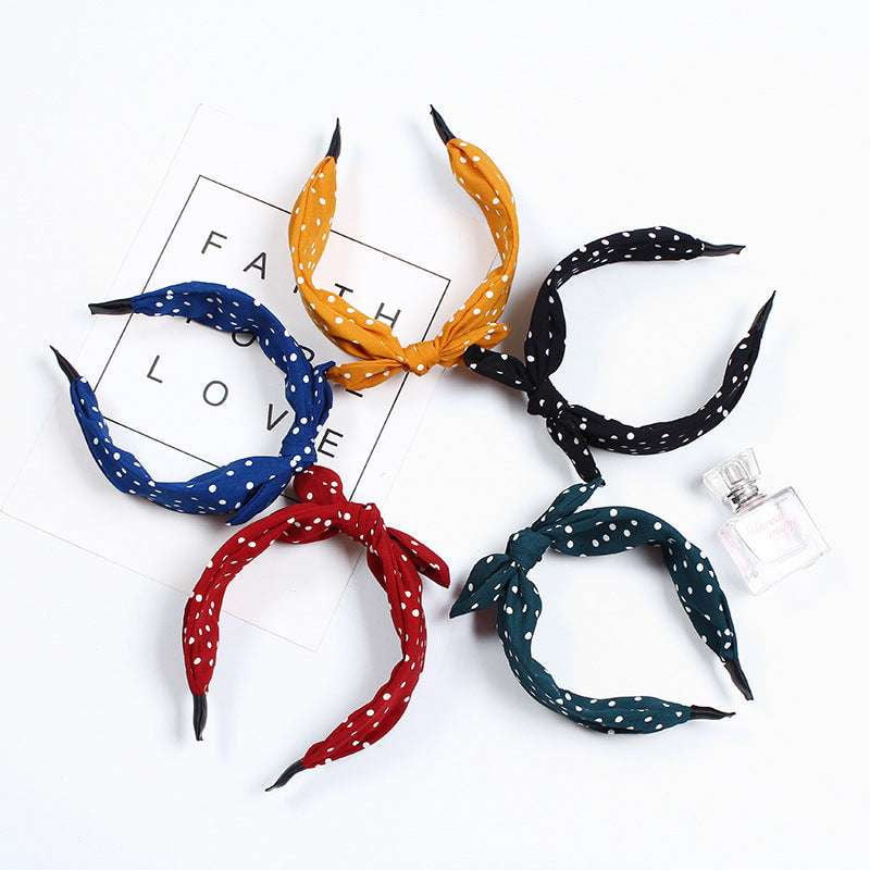 Chic Hair Hoops, Dotted Headband Women, Korean Hair Accessories - available at Sparq Mart