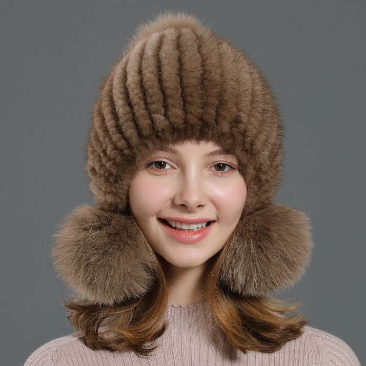 Korean fur hat, luxurious fur hat, women's fur hat - available at Sparq Mart