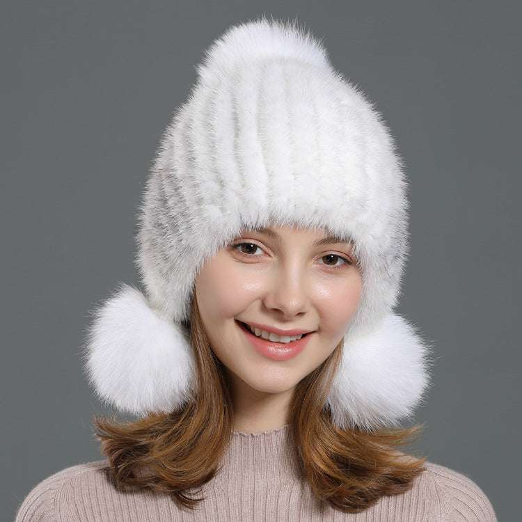 Korean fur hat, luxurious fur hat, women's fur hat - available at Sparq Mart