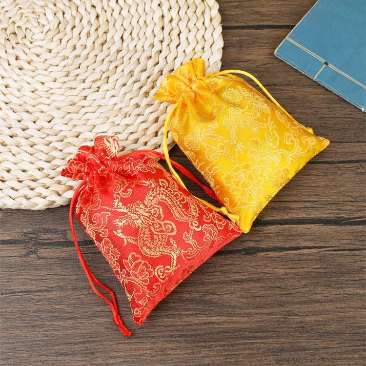 Brocade Jewelry Bag, Embroidered Drawstring Pouch, Luxury Jewelry Pouch - available at Sparq Mart