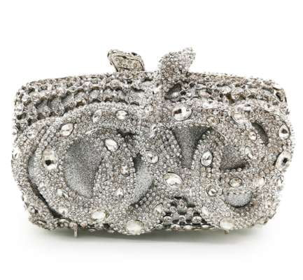 Elegant Diamond Clutch, Magnetic Clasp Clutch, Python Evening Bag - available at Sparq Mart