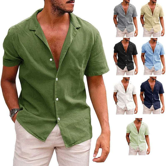 Casual Button-Down, Men's Beach Shirt, Summer Short Sleeve - available at Sparq Mart