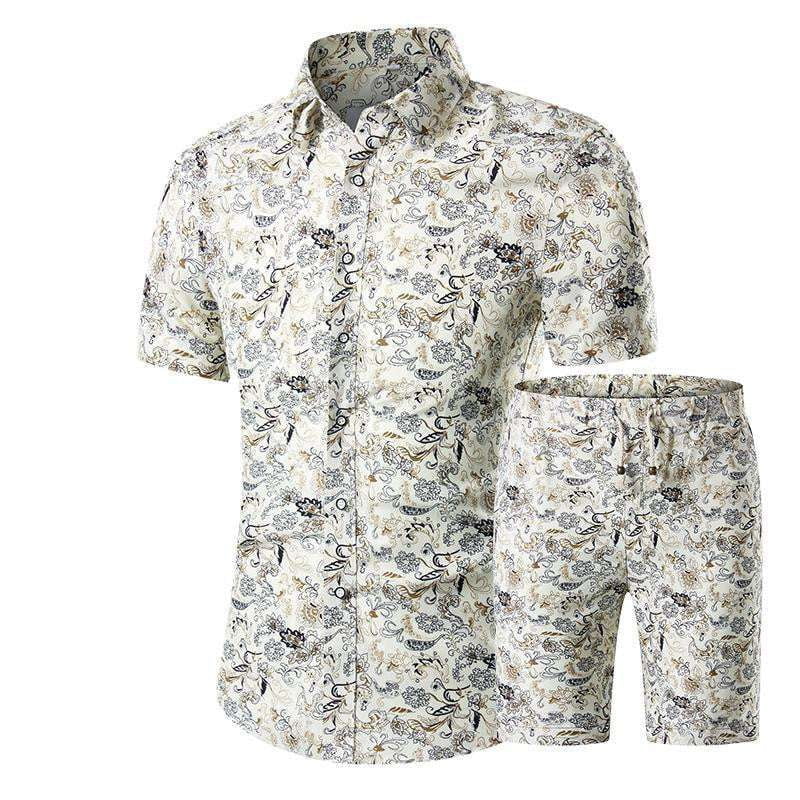 Floral Shirt Shorts, Men's Beachwear Set, Summer Floral Outfit - available at Sparq Mart