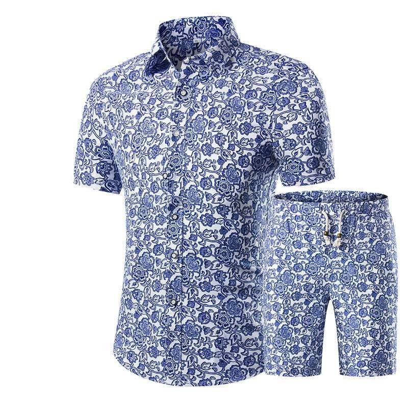 Floral Shirt Shorts, Men's Beachwear Set, Summer Floral Outfit - available at Sparq Mart