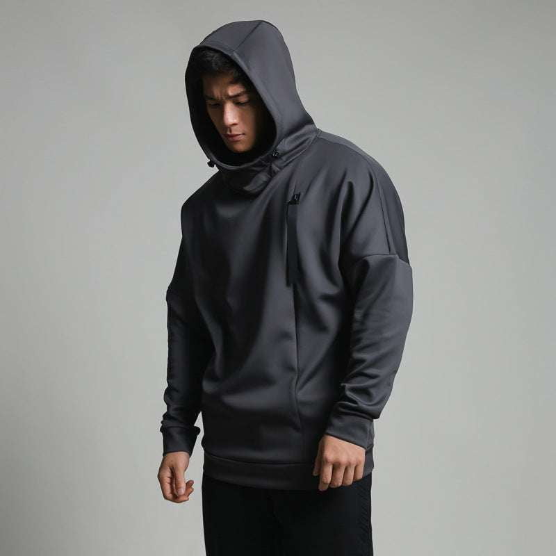 athletic collar sweater, loose fit sports, men's comfort sweater - available at Sparq Mart